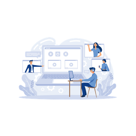 Online business meeting  Illustration