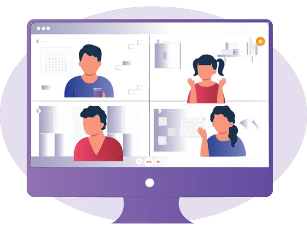 Online Business Meeting  Illustration