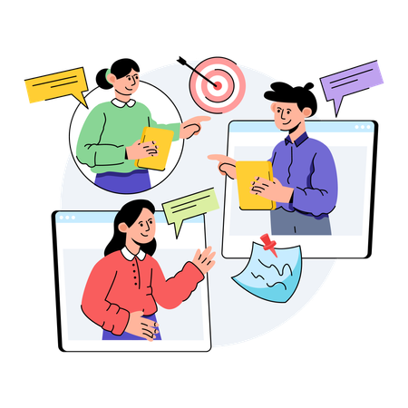 Online Business Meeting  Illustration