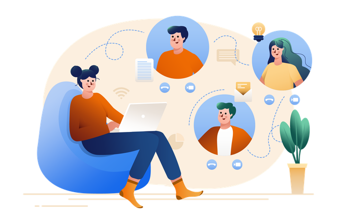 Online business meeting  Illustration