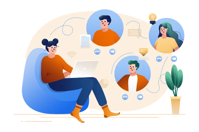 Online business meeting  Illustration