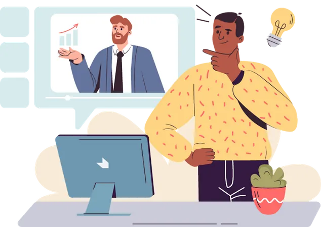 Online business meeting  Illustration