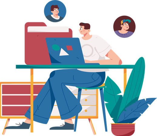 Online business meeting  Illustration