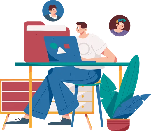 Online business meeting  Illustration