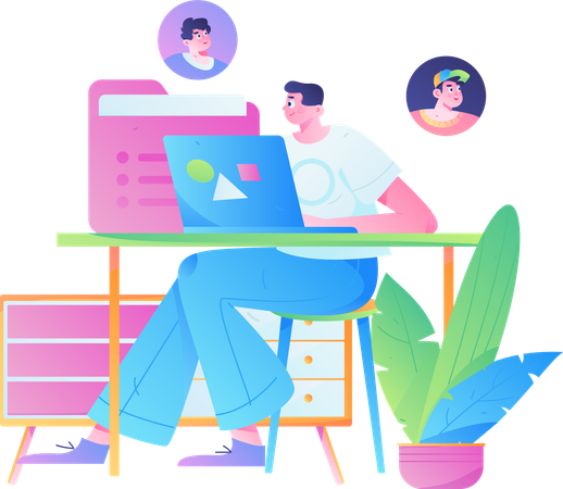 Online business meeting  Illustration