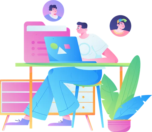 Online business meeting  Illustration