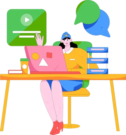 Online business meeting  Illustration