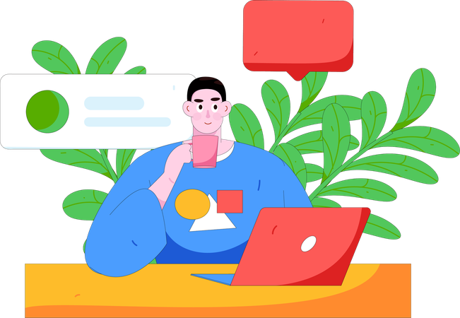 Online business meeting  Illustration