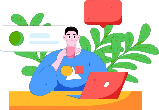 Online business meeting  Illustration