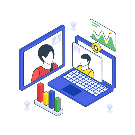 Online Business Meeting  Illustration