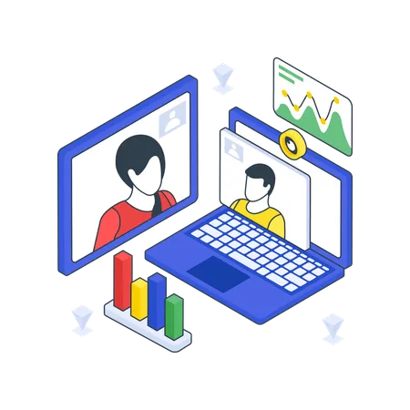 Online Business Meeting  Illustration