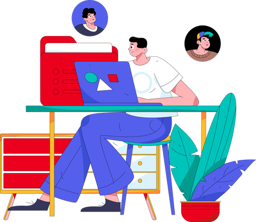 Online business meeting  Illustration