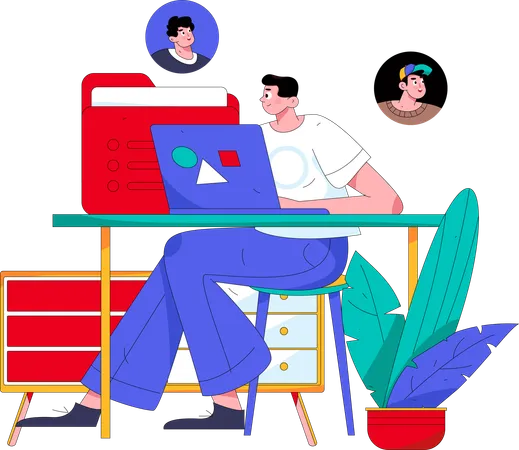 Online business meeting  Illustration