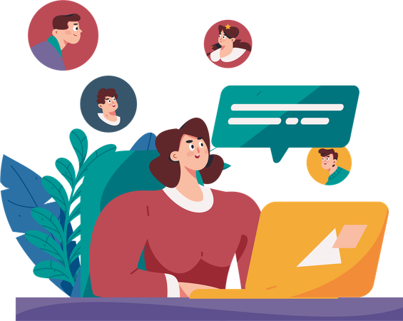 Online business meeting  Illustration