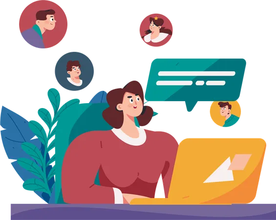 Online business meeting  Illustration