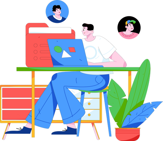 Online business meeting  Illustration