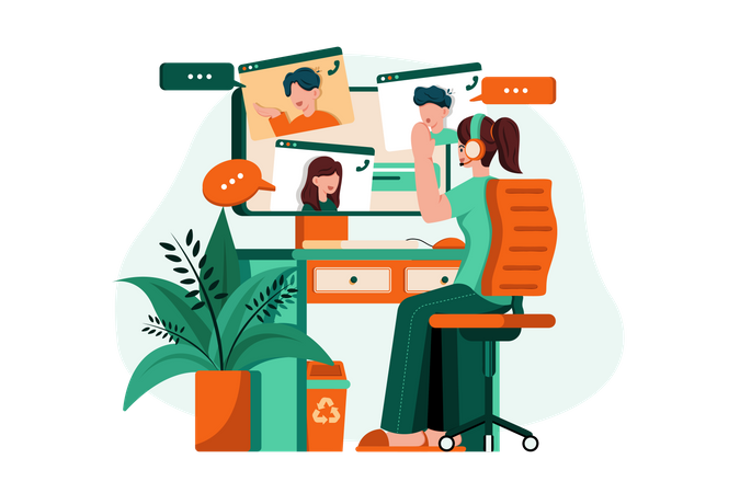 Online Business meeting  Illustration