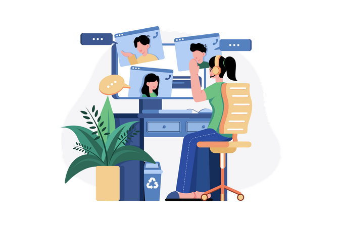 Online Business meeting  Illustration