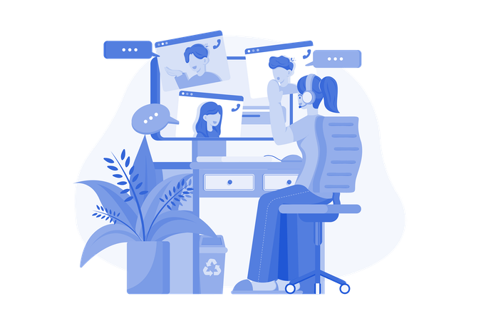 Online Business meeting  Illustration