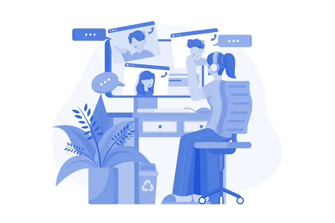 Online Business meeting  Illustration