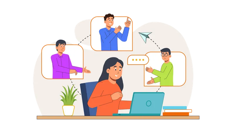 Online business meeting  Illustration