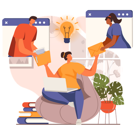 Online Business Meeting  Illustration