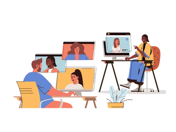 Online Business meeting  Illustration