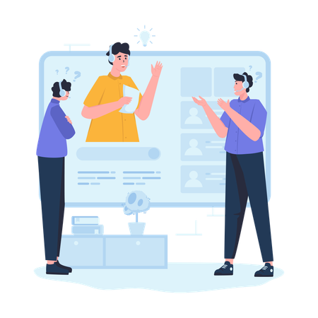 Online business meeting  Illustration