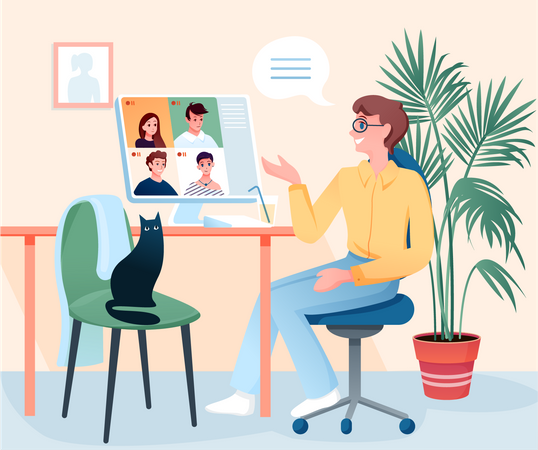 Online business meeting  Illustration