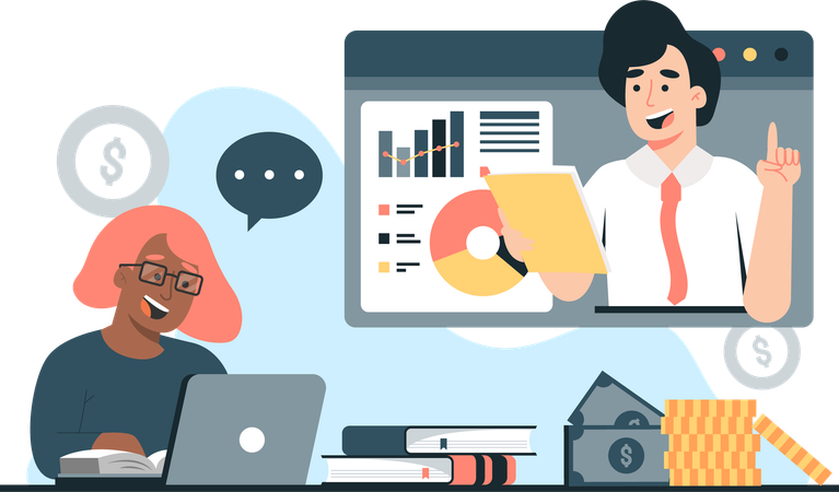 Online business meeting  Illustration