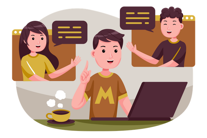 Online business meeting  Illustration