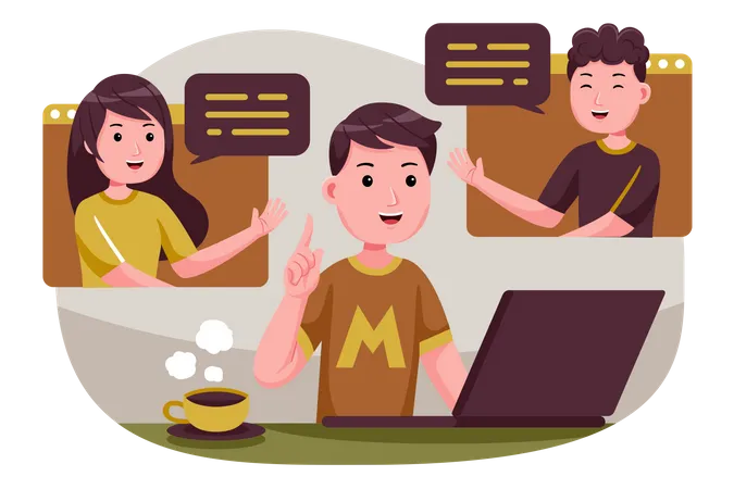 Online business meeting  Illustration