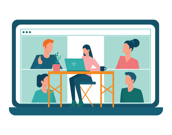 Online business meeting  Illustration