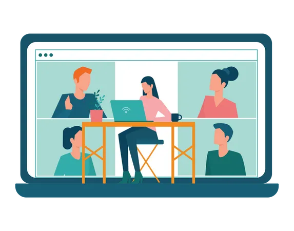 Online business meeting  Illustration