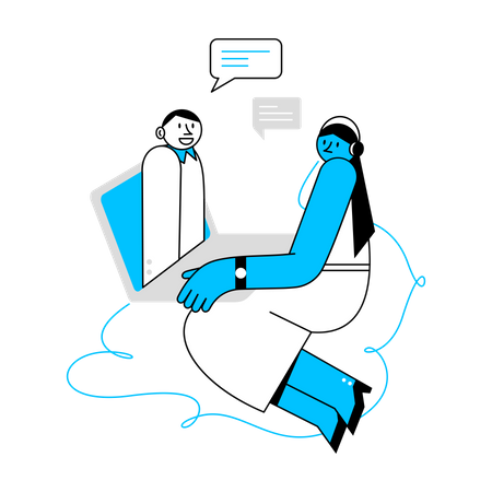 Online Business Meeting  Illustration