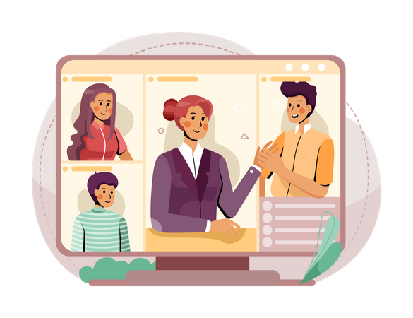 Online Business meeting  Illustration
