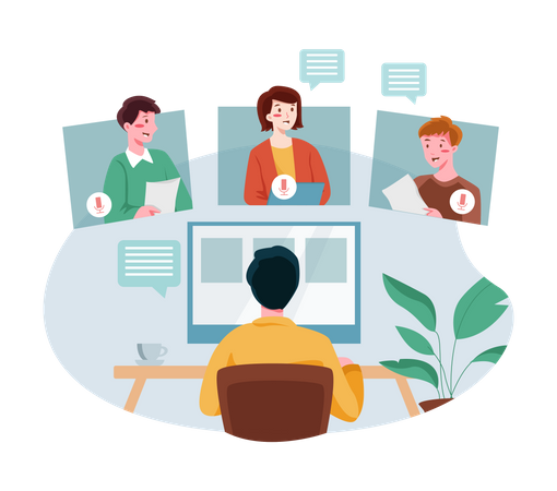 Online Business meeting  Illustration