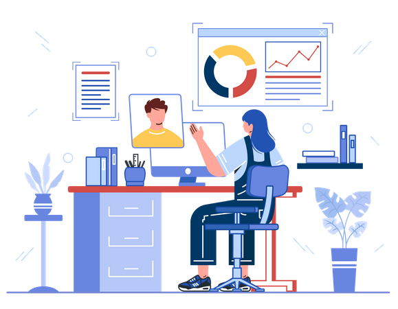 Online business meeting  Illustration