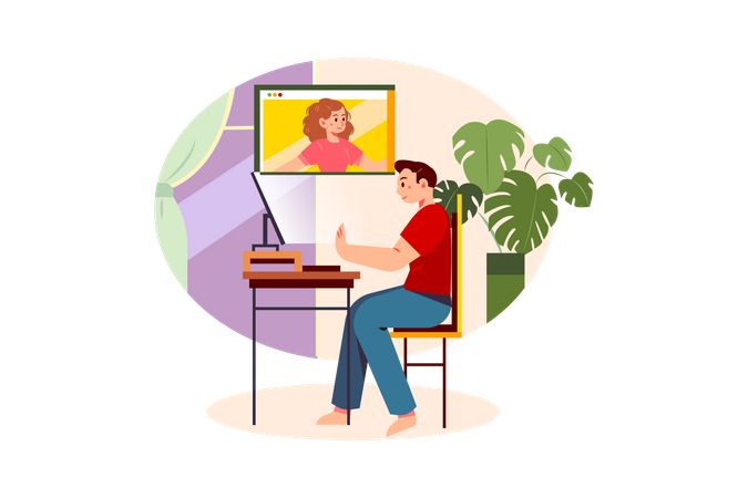 Online Business Meeting  Illustration