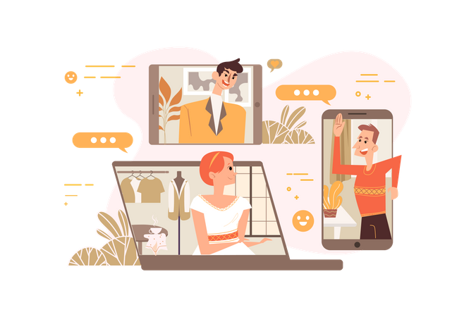 Online Business meeting  Illustration