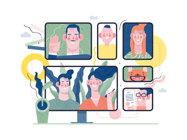 Online business meeting  Illustration