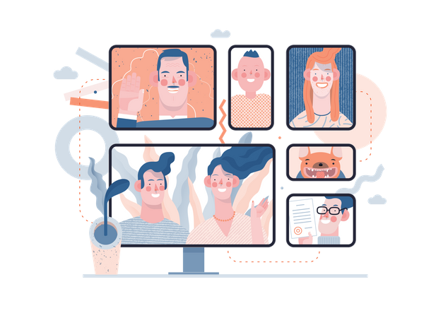 Online business meeting  Illustration