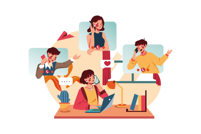 Online business meeting  Illustration
