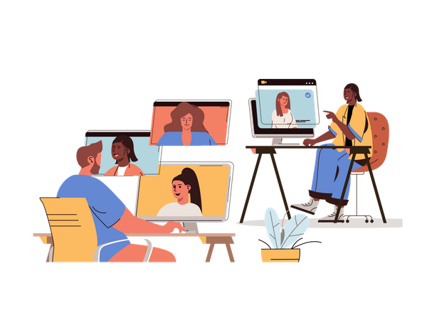 Online Business meeting  Illustration