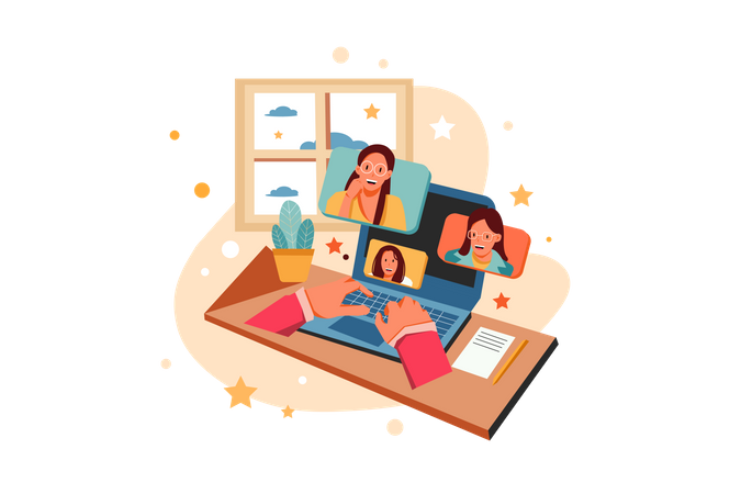 Online Business Meeting  Illustration
