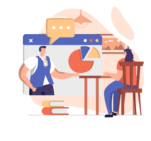Online Business Meeting  Illustration
