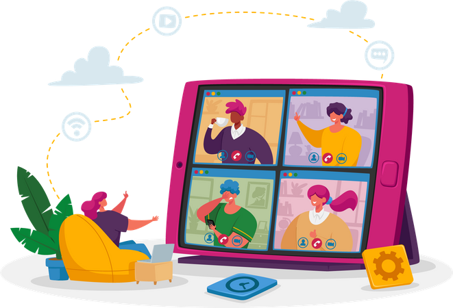 Online business meeting  Illustration