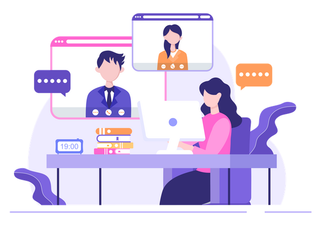 Online business meeting  Illustration