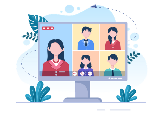 Online Business meeting  Illustration
