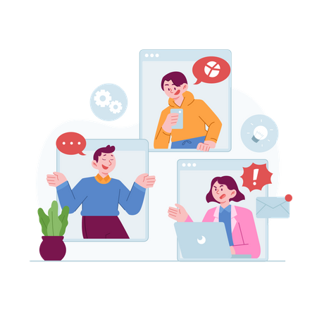 Online Business meeting  Illustration